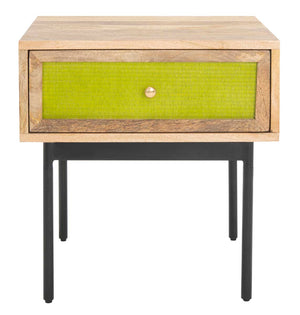 Safavieh Bahiti 1 Drawer Nighstand - Natural/Black
