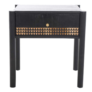 Safavieh Errington 1 Drawer Nightstand - Black / Gold