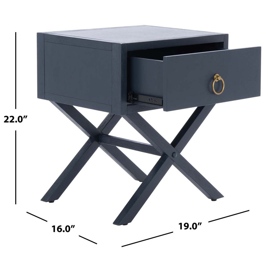 Safavieh Odilia 1 Drawer Nightstand-Navy