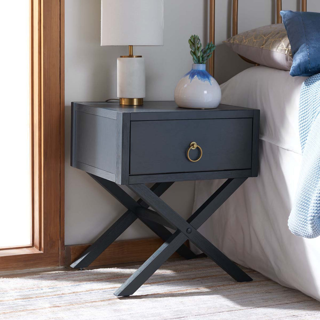 Safavieh Odilia 1 Drawer Nightstand-Navy