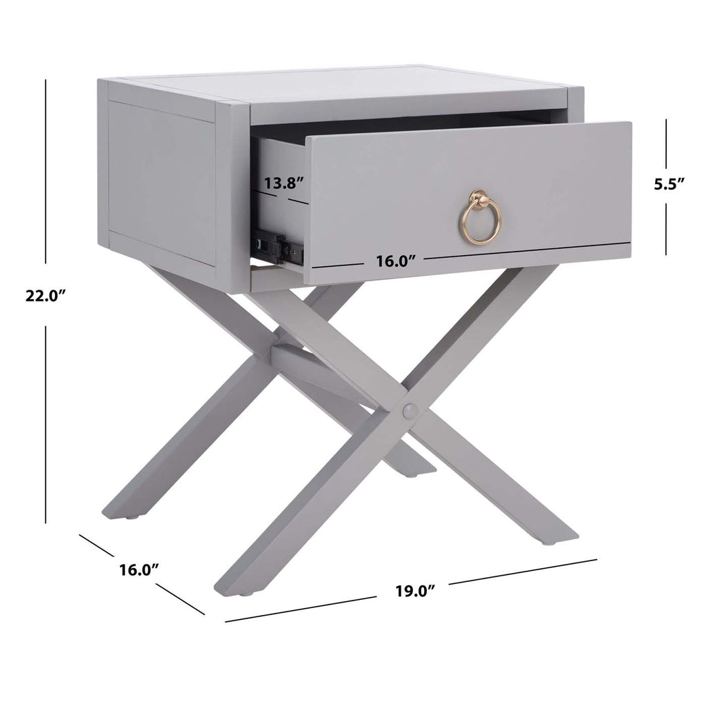 Safavieh Odilia 1 Drawer Nightstand - Grey