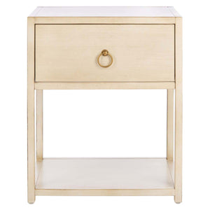 Safavieh Yudi 1 Drawer 1 Shelf Nightstand-Antique White