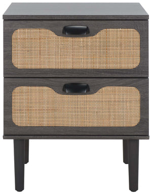 Safavieh Irelia 2 Drawer Nightstand - Distressed Black / Natural