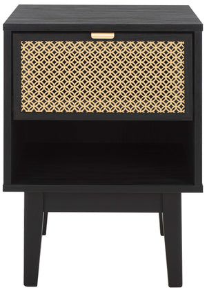 Safavieh Ceu 1 Drawer Night Stand - Black/ Gold