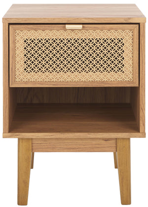 Safavieh Ceu 1 Drawer Night Stand - Oak / Gold