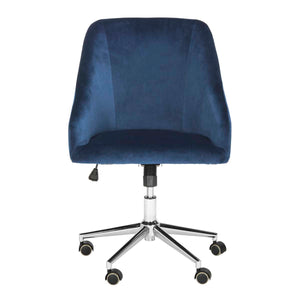 Safavieh Adrienne Velvet Chrome Leg Swivel Office Chair - Navy / Chrome