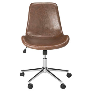 Safavieh Fletcher Swivel Office Chair - Brown / Chrome