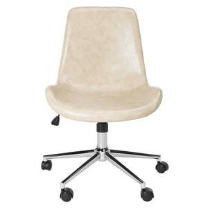 Safavieh Fletcher Swivel Office Chair - Beige / Chrome