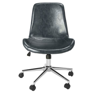 Safavieh Fletcher Swivel Office Chair - Dark Grey / Chrome