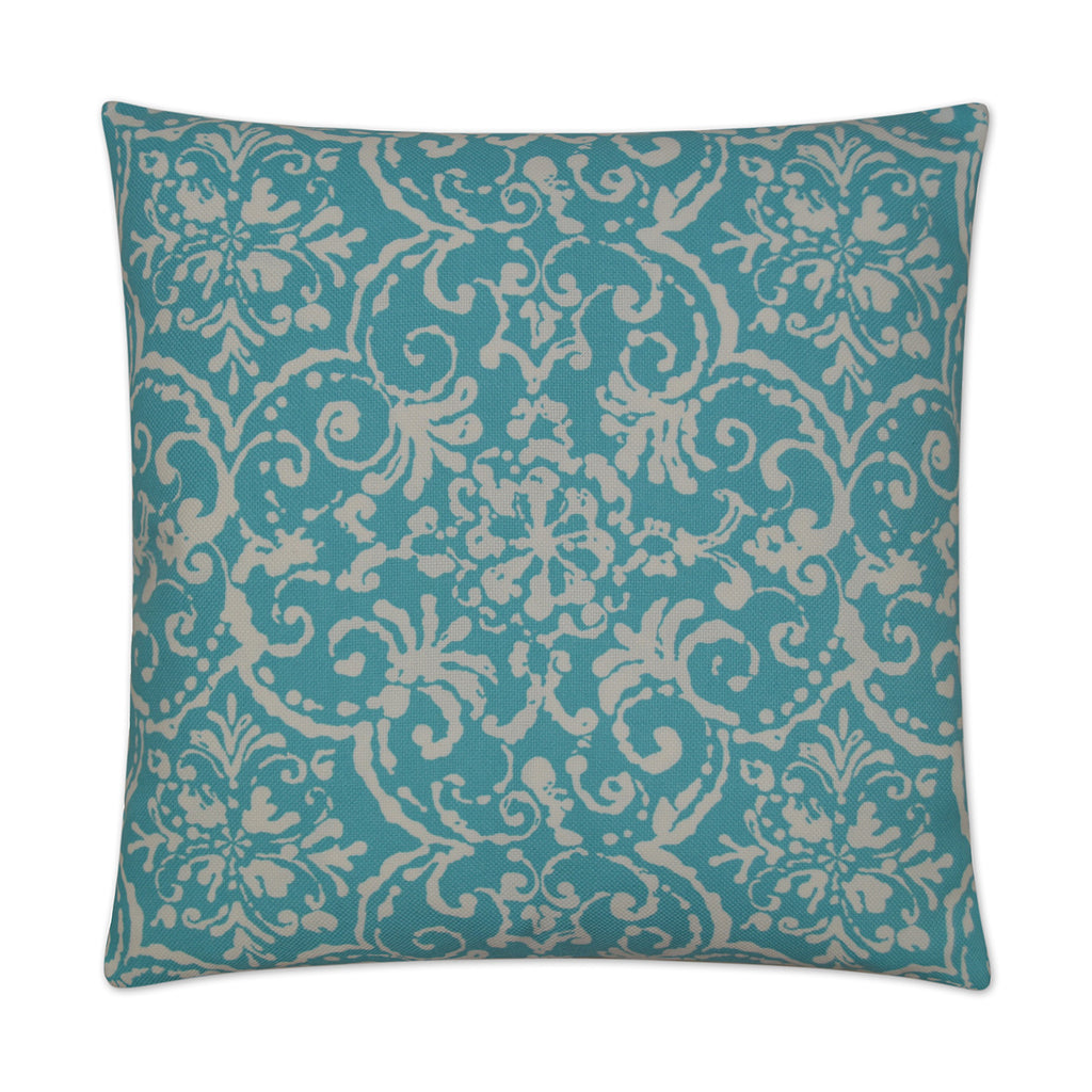 Print Affair Outdoor Throw Pillow - Turquoise | DV KAP