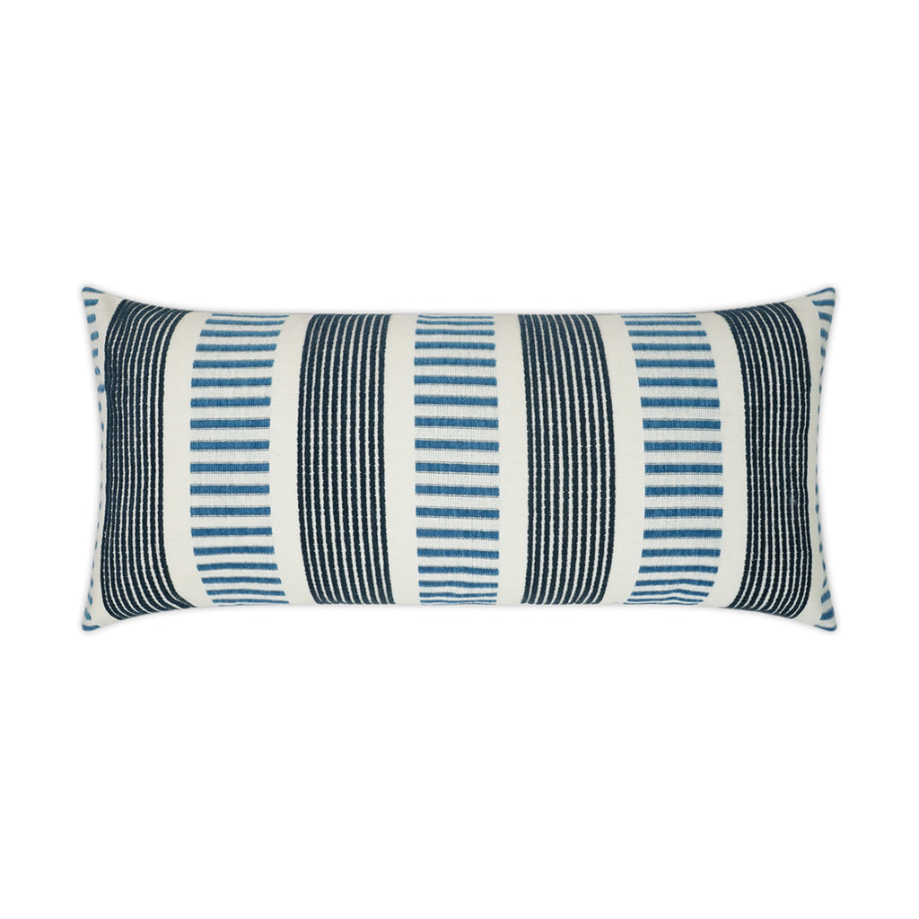 Sideline Lumbar Outdoor Throw Pillow - Indigo | DV KAP