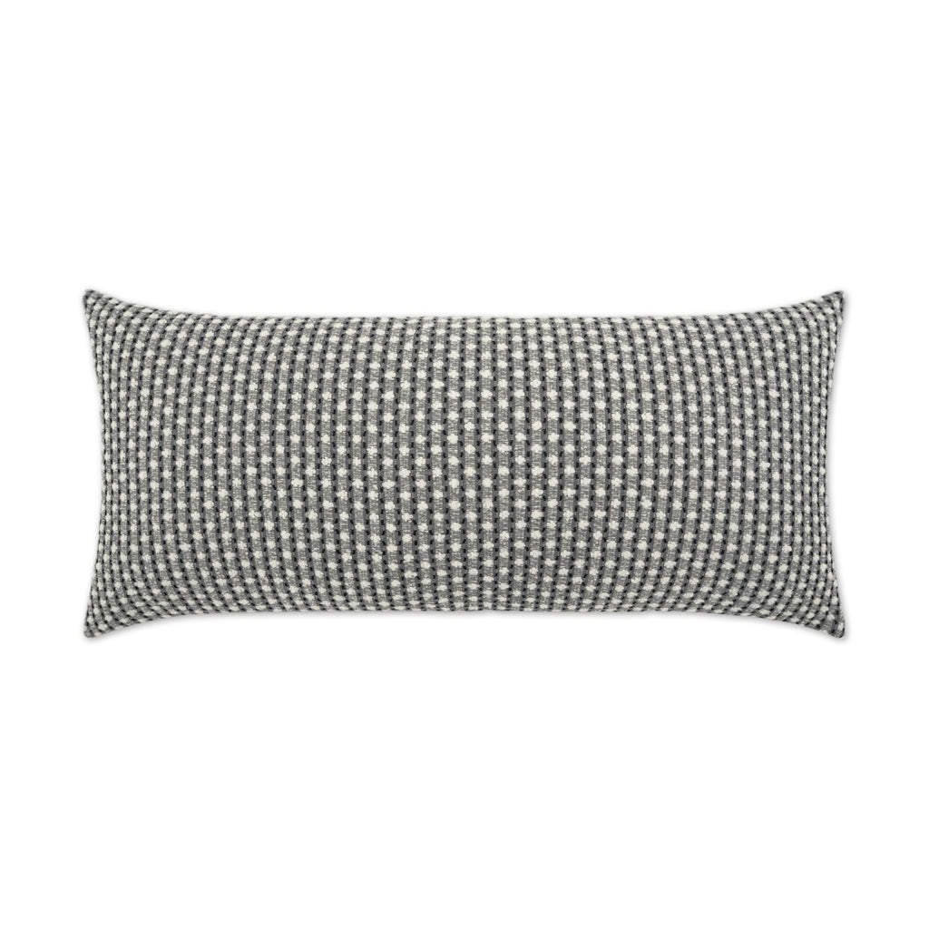 Dot Dash Lumbar Outdoor Throw Pillow - Grey | DV KAP