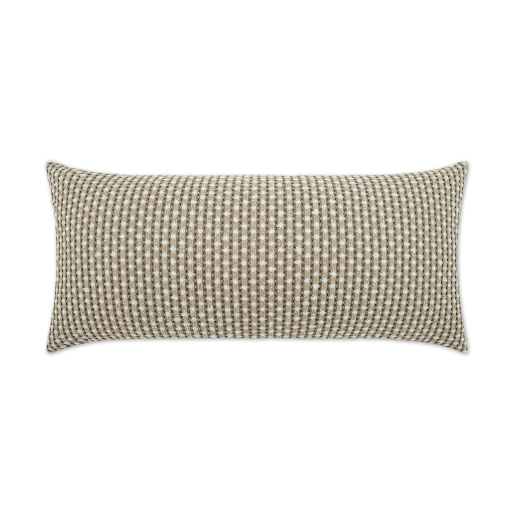 Dot Dash Lumbar Outdoor Throw Pillow - Taupe | DV KAP