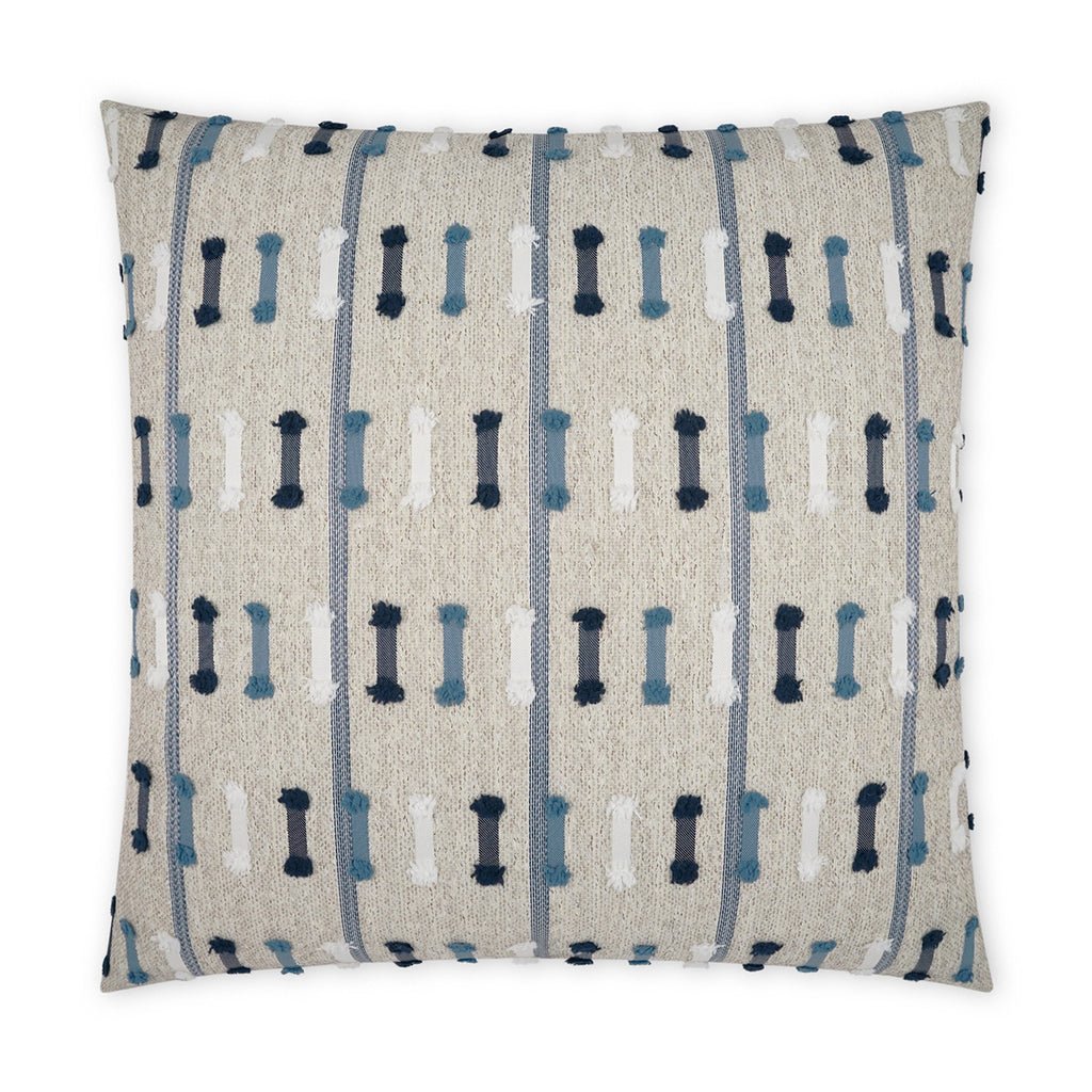 Tassel Stripe Outdoor Throw Pillow - Blue | DV KAP
