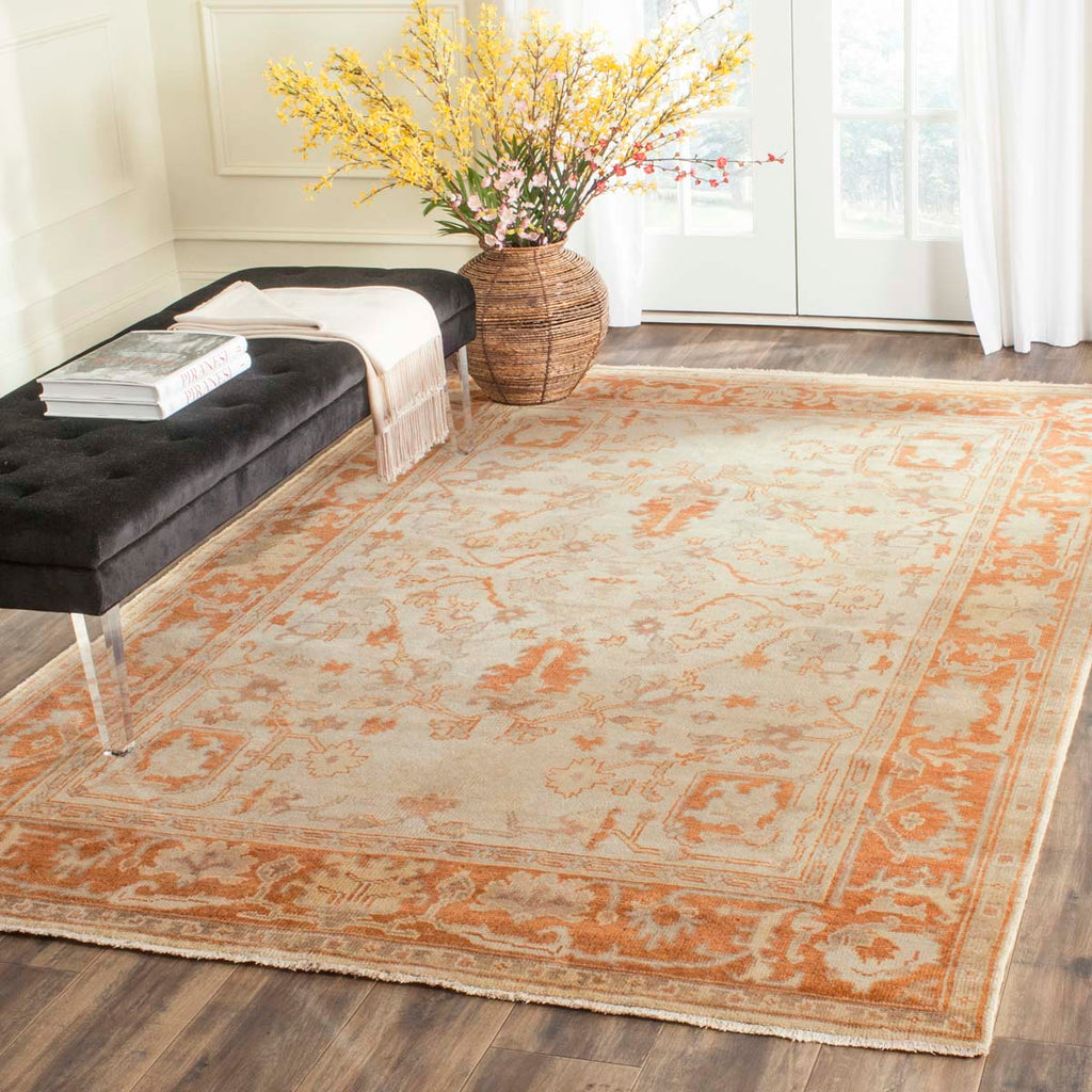 Oushak 122 Rug | Safavieh - OSH122A - Ivory / Rust