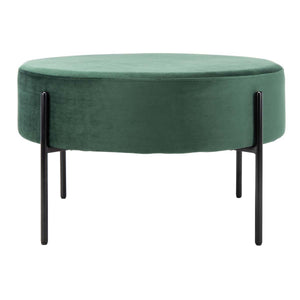 Safavieh Lisbon Round Cocktail Ottoman - Malachite Green / Black