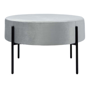 Safavieh Lisbon Round Cocktail Ottoman - Grey / Black