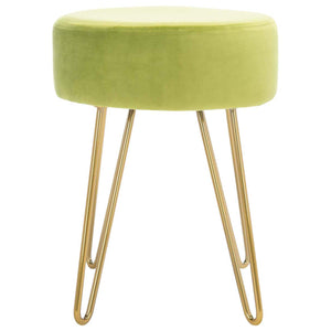 Safavieh Abrea Round Ottoman - Pear / Gold