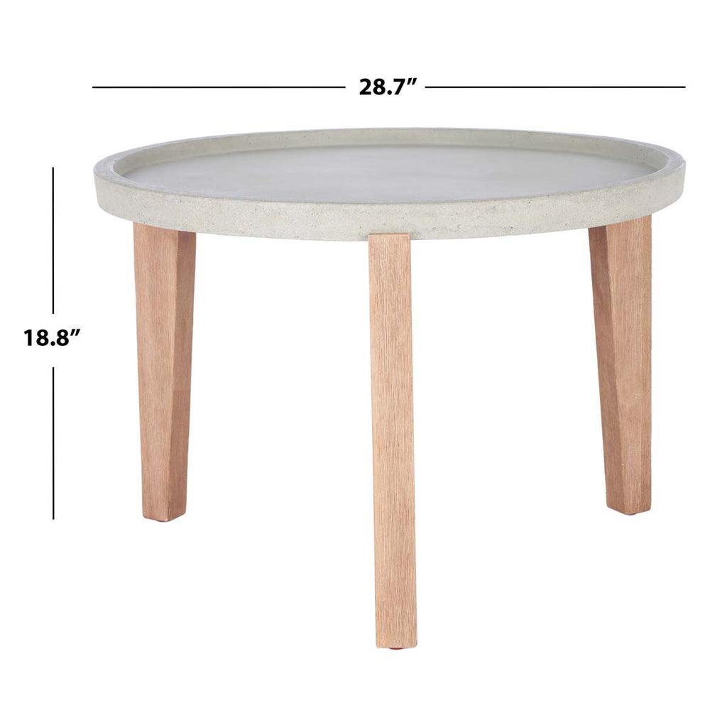 Safavieh Valton Side Table-Natural/Light Grey