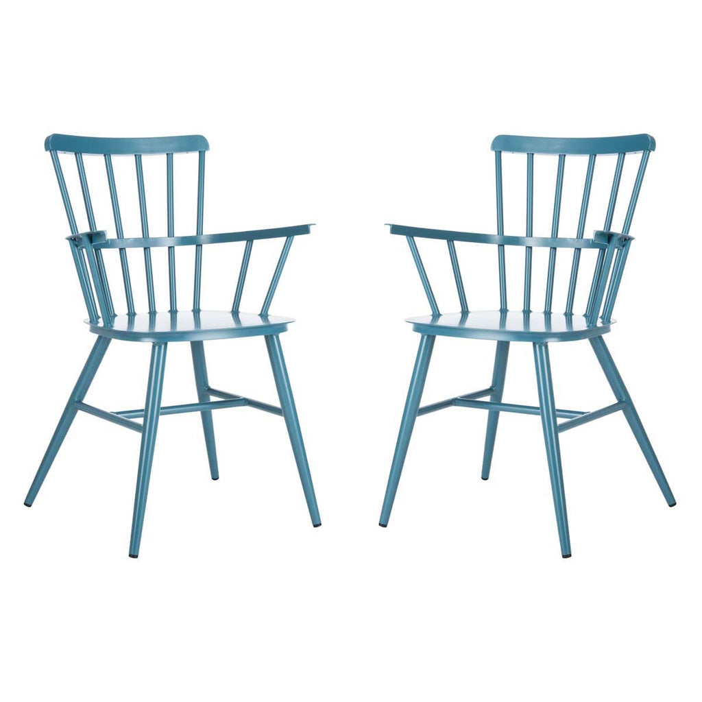 Safavieh Clifton Arm Chair - Matte Navy Blue (Set of 2)