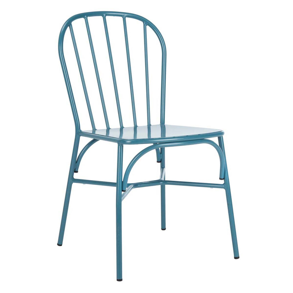 Safavieh Everleigh Stackable Side Chair - Matte Navy Blue (Set of 2)
