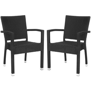 Safavieh Kelda Stacking Arm Chair - Black (Set of 2)
