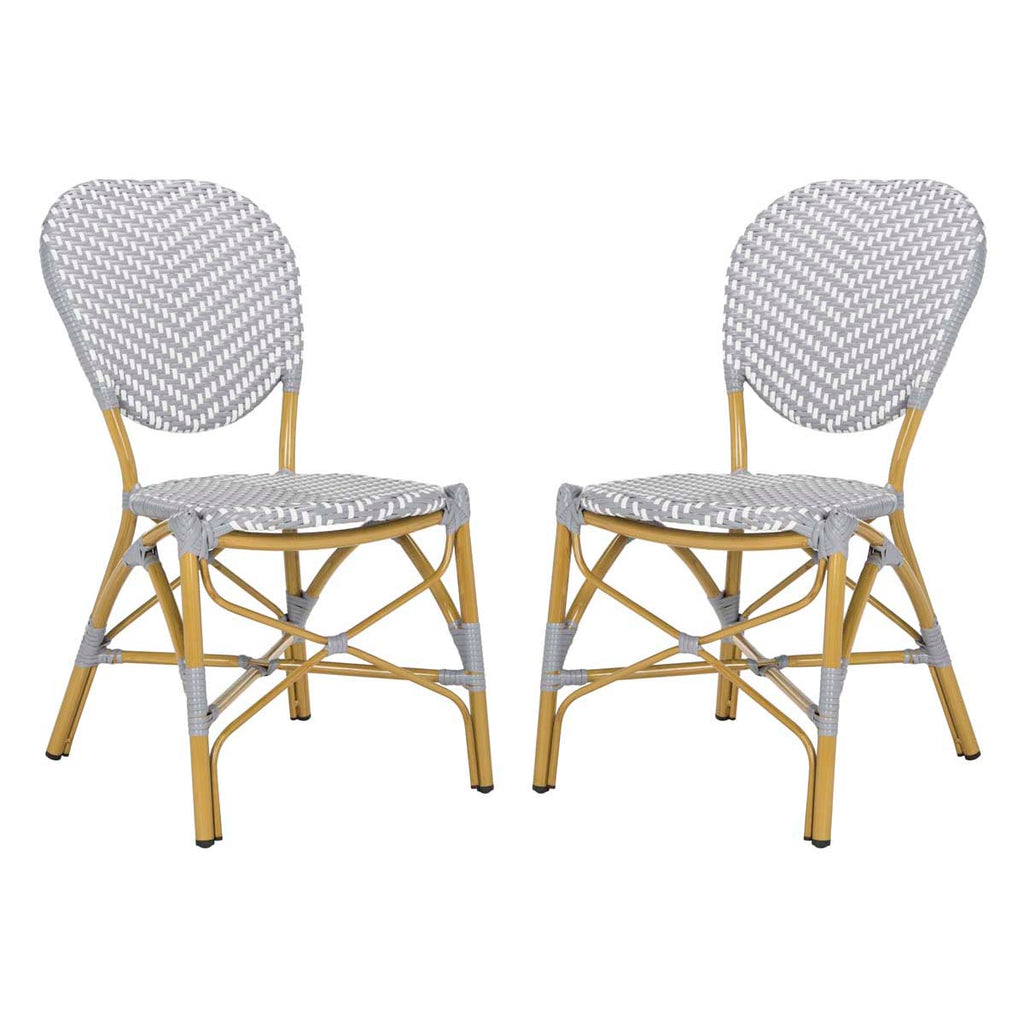 Safavieh Lisbeth French Bistro  Side Chair - Grey/White (Set of 2)