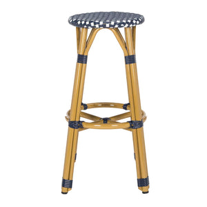 Safavieh Kelsey Indoor-Outdoor Bar Stool - Navy/White