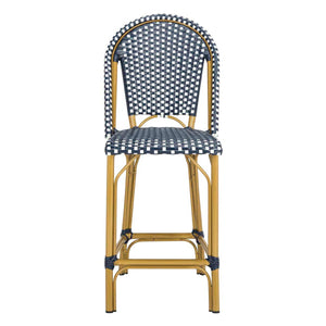 Safavieh Gresley Indoor-Outdoor French Bistro Counter Stool - Navy/White