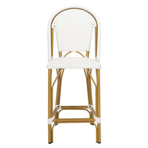 Safavieh Gresley Indoor-Outdoor  French Bistro Counter Stool - White