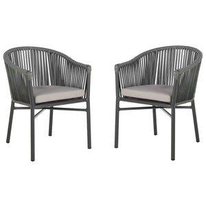 Safavieh Kofi Stackable Rope Chair - Grey/Grey Cushion (Set of 2)