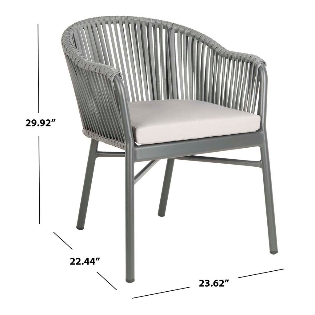 Safavieh Stefano Stackable Rope Chair - Grey/Grey Cushion (Set of 2)