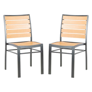 Safavieh Koda Stackable Chair - Black/Brown (Set of 2)