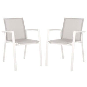 Safavieh Negan Stackable Chair - Grey/White (Set of 2)
