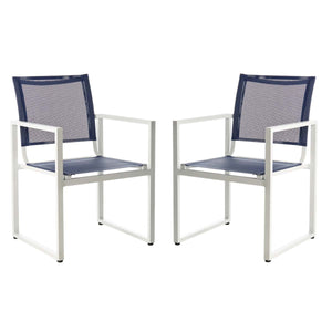 Safavieh Neval Stackable Chair - Navy/White (Set of 2)