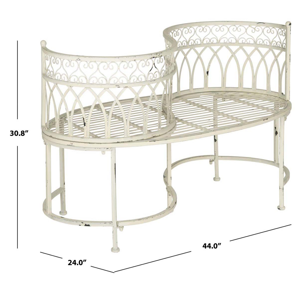 Safavieh Lara Kissing Bench - Antique White