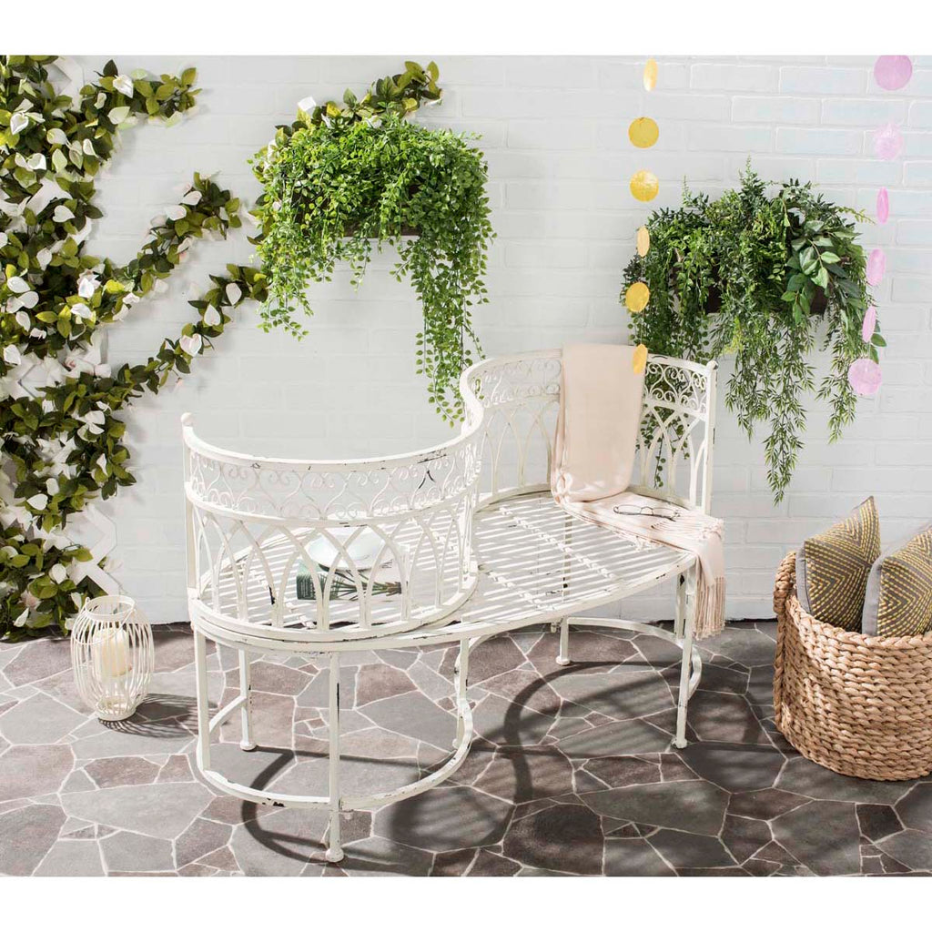 Safavieh Lara Kissing Bench - Antique White