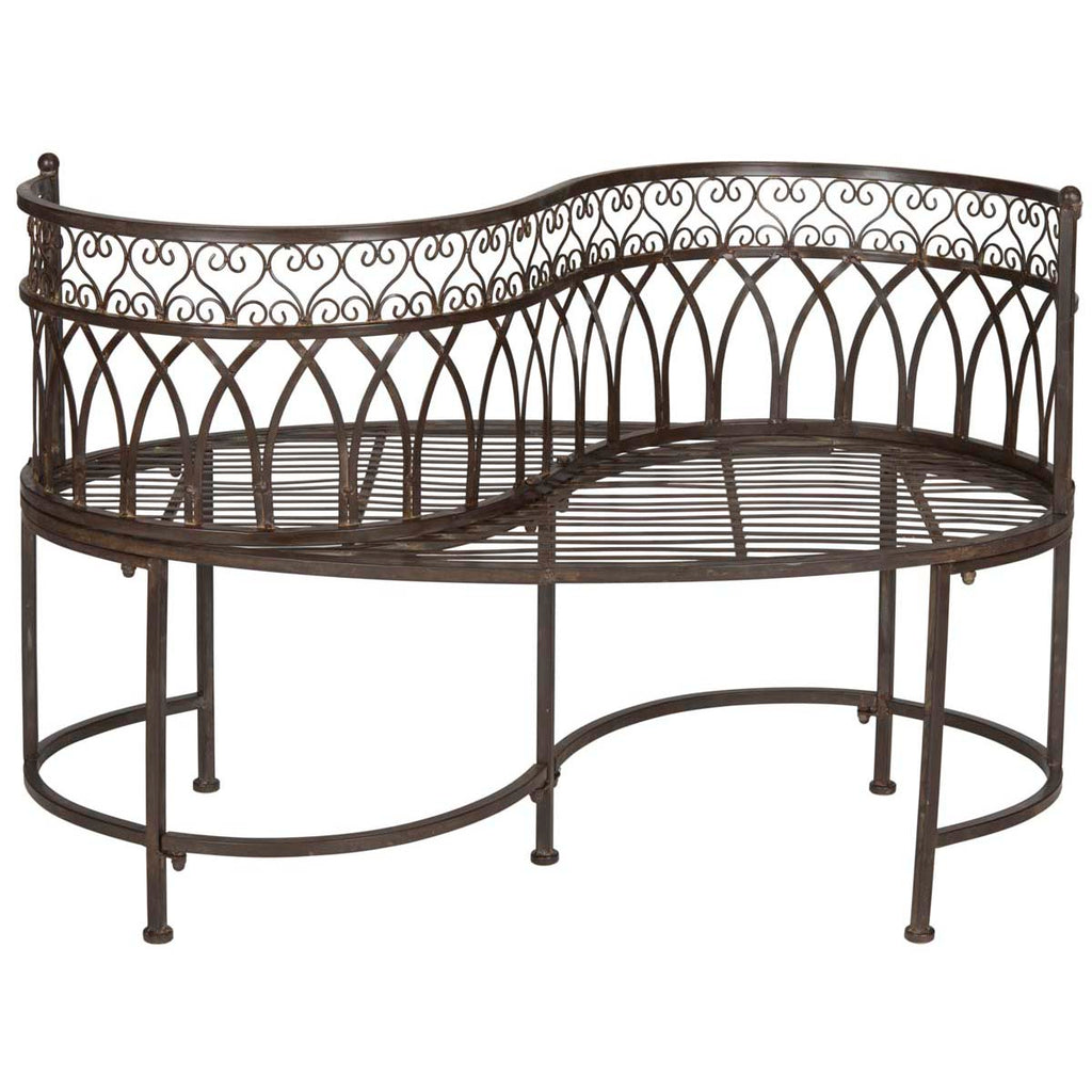 Safavieh Lara Kissing Bench - Rustic Brown