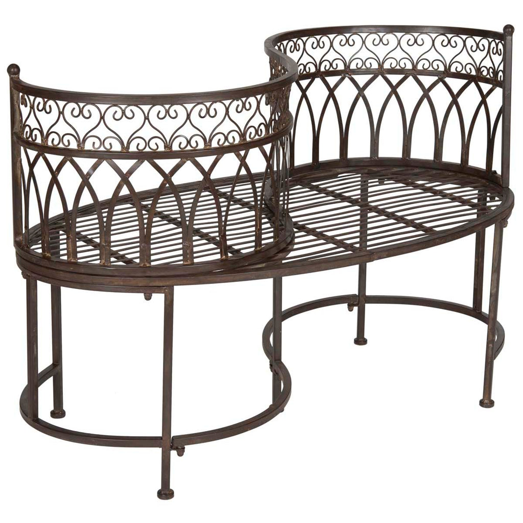 Safavieh Lara Kissing Bench - Rustic Brown