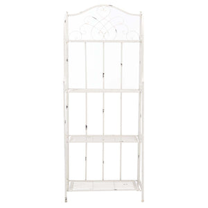 Safavieh Amaris Wrought Iron? 4 Tier Outdoor Bakers Rack - Antique White