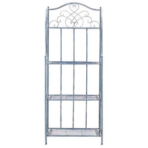 Safavieh Amaris Wrought Iron? 4 Tier Outdoor Bakers Rack - Mossy Blue