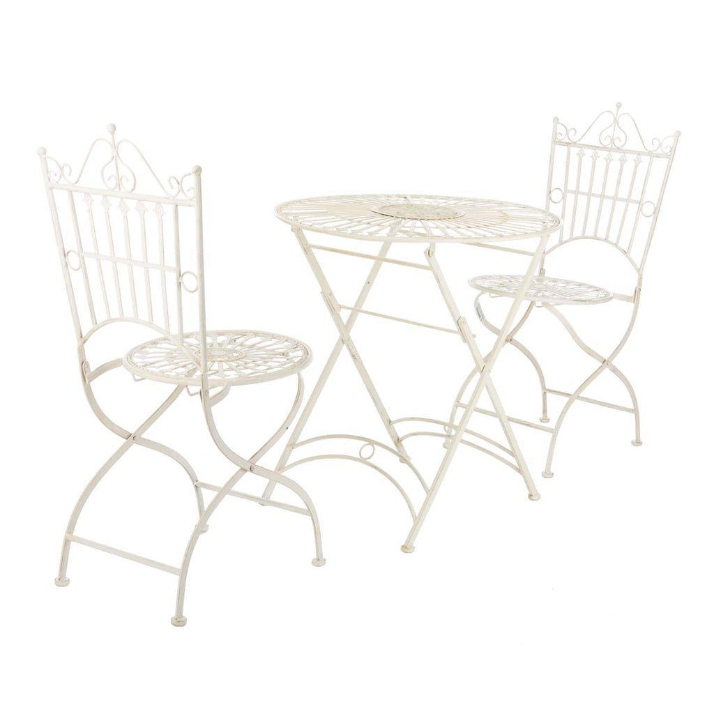 Safavieh Belen Bistro Set, One Table And Two Chairs - Pearl White