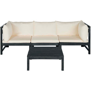 Safavieh Lynwood Outdoor Sectional - Dark Slate Gray / Beige