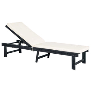 Safavieh Inglewood Chaise Lounge Chair - Dark Slate Gray / Beige