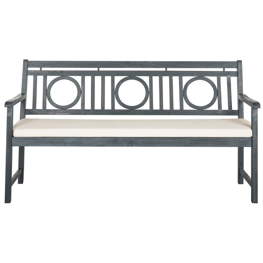 Safavieh Montclair 3 Seat Bench - Ash Grey/Beige