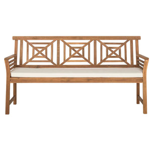 Safavieh Del Mar 3 Seat Bench - Natural/Beige