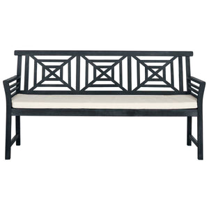Safavieh Del Mar 3 Seat Bench - Dark Slate Gray / Beige