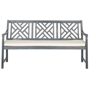 Safavieh Bradbury 3 Seat Bench - Ash Grey/Beige