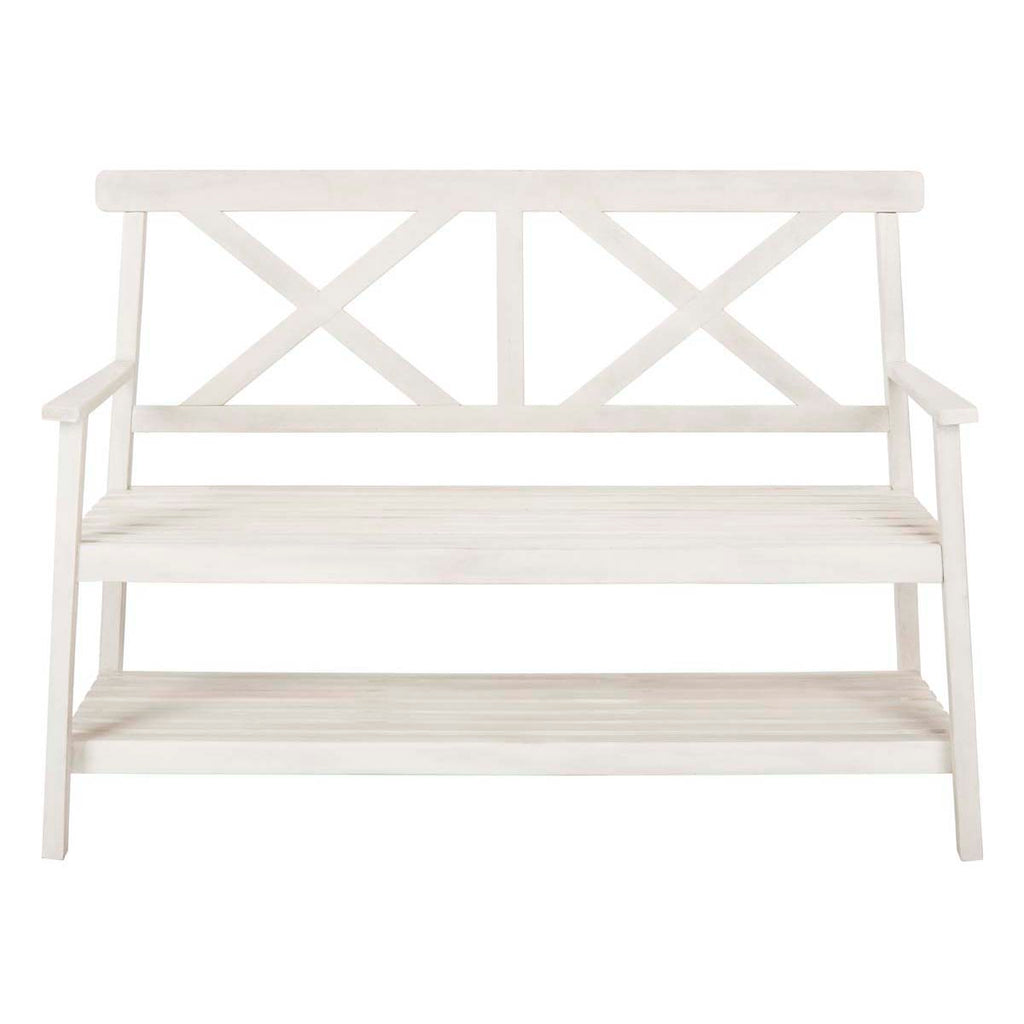 Safavieh Mayer 49.21-Inch W Outdoor Bench - White