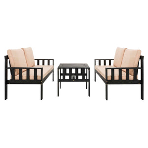 Safavieh Lardner Living Set - Dark Slate Grey/Sahara Beige